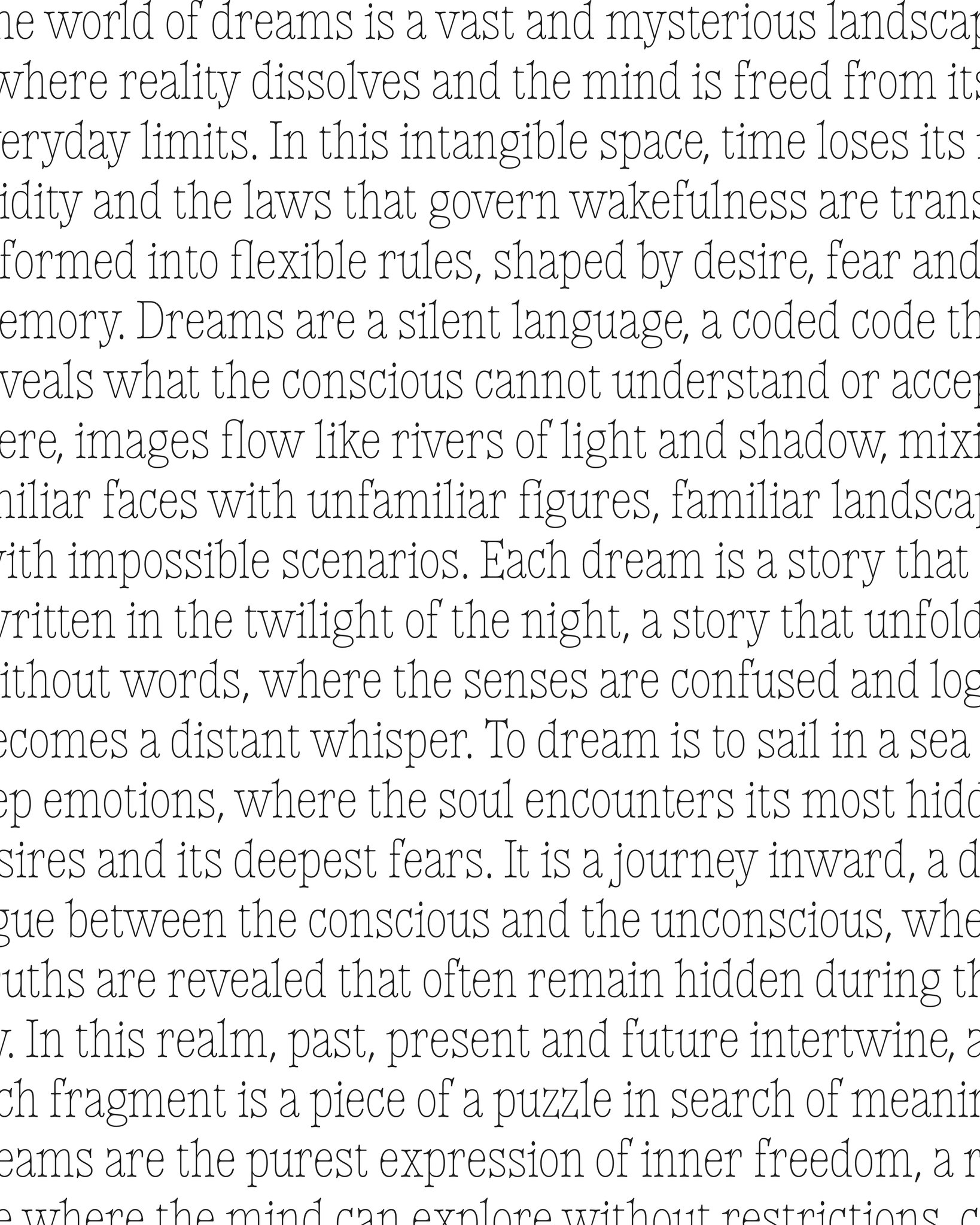 Text describing the nature of dreams and their relationship to reality.